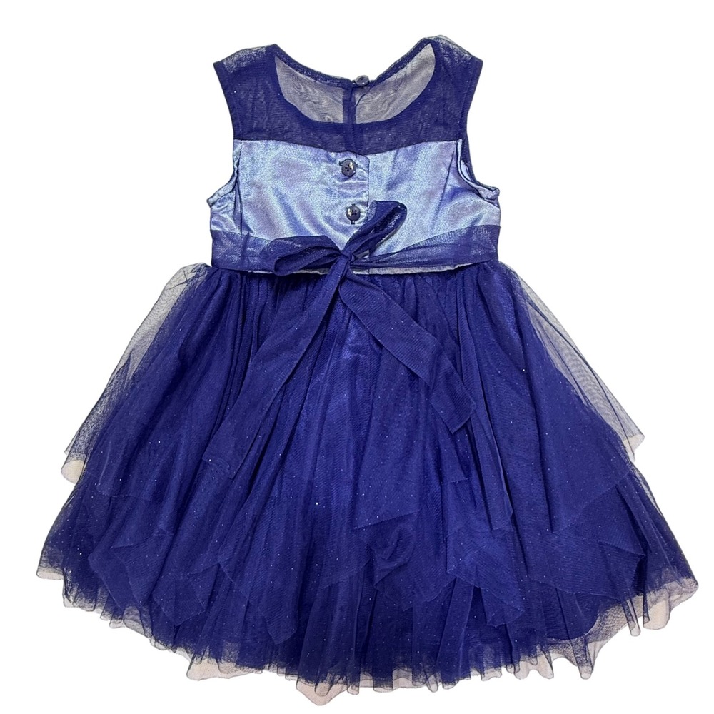 Blue Shimmer‎ Tulle Party Dress Girls 3T Sleeveless Glitter Tutu Formal CO5837